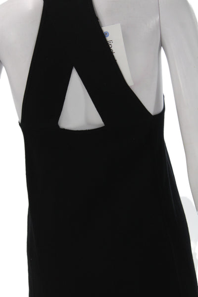 Theory Women Petite Black Tank Dress Sleeveless Crew Neck Short Size S