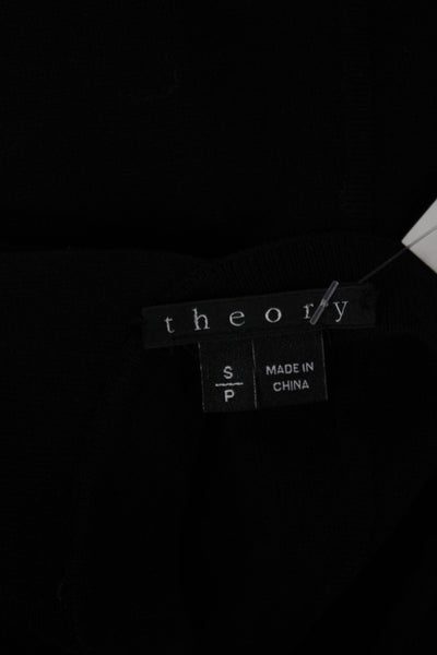 Theory Women Petite Black Tank Dress Sleeveless Crew Neck Short Size S