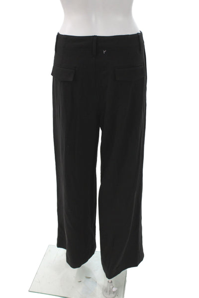 Rag & Bone Womens Dress Pants Black Solid Button Minimalist Size 4
