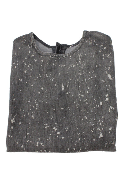 Stella McCartney Childrens Girls Denim Short Sleeves Blouse Black Size 8
