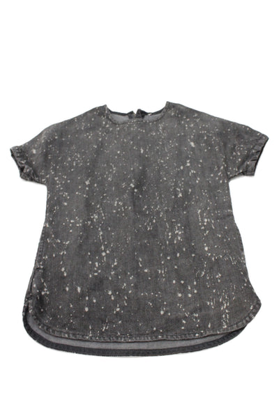 Stella McCartney Childrens Girls Denim Short Sleeves Blouse Black Size 8