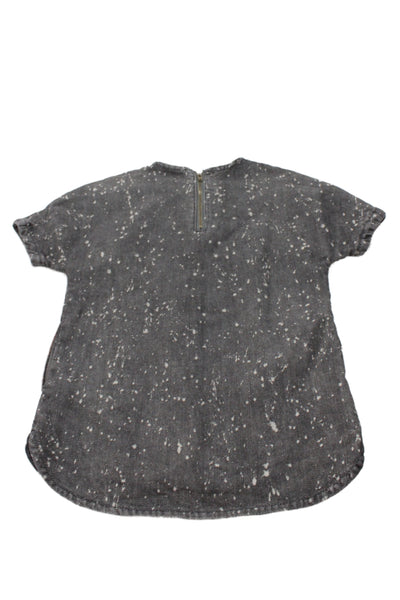 Stella McCartney Childrens Girls Denim Short Sleeves Blouse Black Size 8