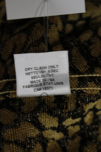 Re/Done Womens Leopard Basic Jacket Brown Long Sleeve Button Size S