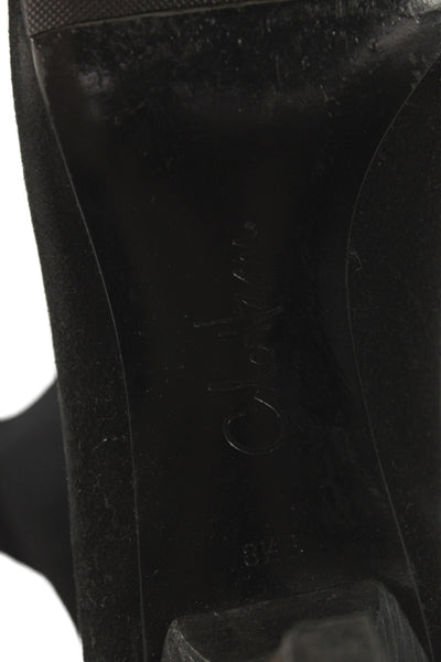 Cole Haan Womens Slip On Cone Heel Suede Knee High Boots Black Size 8.5