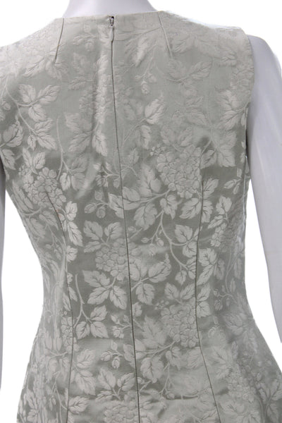 Pratis Womens Sheath Dress Green Brocade Floral Sleeveless Knee-length Size 42