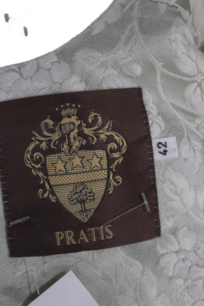 Pratis Womens Sheath Dress Green Brocade Floral Sleeveless Knee-length Size 42