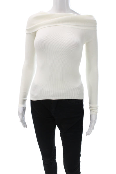 Wilfred Womens Pullover Sweater White Cowl Neck Long Sleeve Size XS