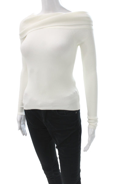 Wilfred Womens Pullover Sweater White Cowl Neck Long Sleeve Size XS