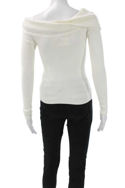 Wilfred Womens Pullover Sweater White Cowl Neck Long Sleeve Size XS