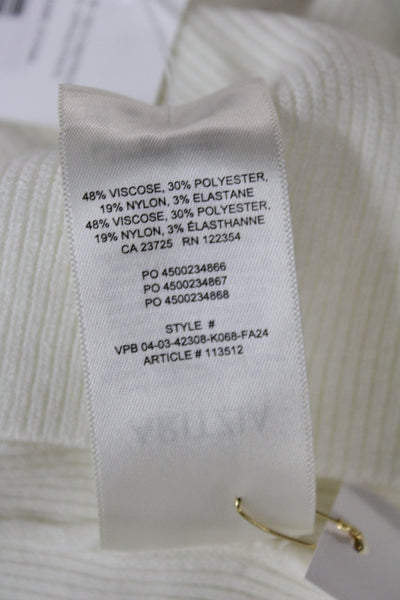 Wilfred Womens Pullover Sweater White Cowl Neck Long Sleeve Size XS