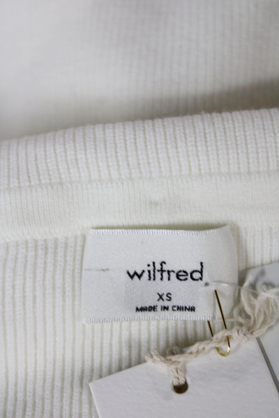 Wilfred Womens Pullover Sweater White Cowl Neck Long Sleeve Size XS
