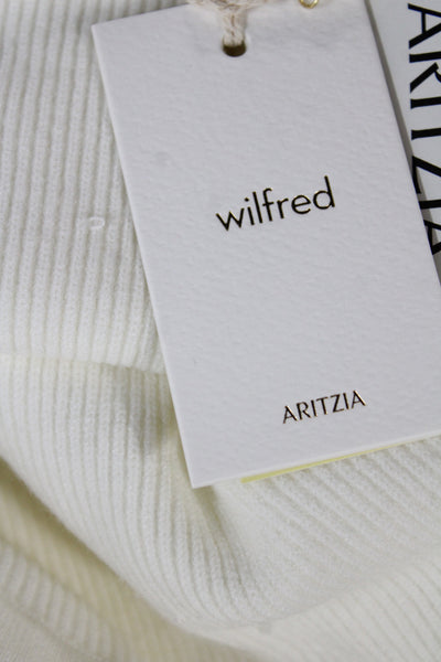 Wilfred Womens Pullover Sweater White Cowl Neck Long Sleeve Size XS