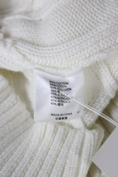 Brandy Melville Womens Pullover Sweater V-Neck Long Sleeve White Size One Size