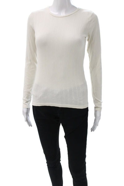 Brandy Melville Unisex Baby Basic Top Ivory Long Sleeve Cotton Size One Size