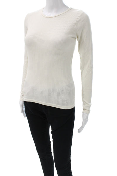 Brandy Melville Unisex Baby Basic Top Ivory Long Sleeve Cotton Size One Size