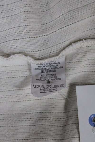 Brandy Melville Unisex Baby Basic Top Ivory Long Sleeve Cotton Size One Size