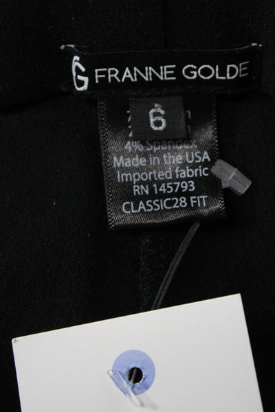 Franne Golde Women Ankle Black Pants 74% Rayon Pull On Inseam 27 Size 6
