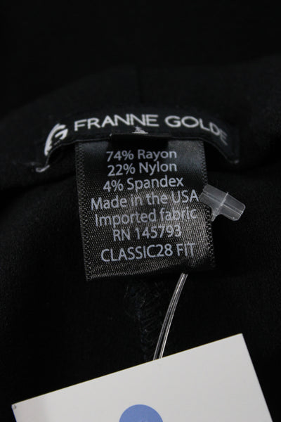 Franne Golde Women Ankle Black Pants 74% Rayon Pull On Inseam 27 Size 6