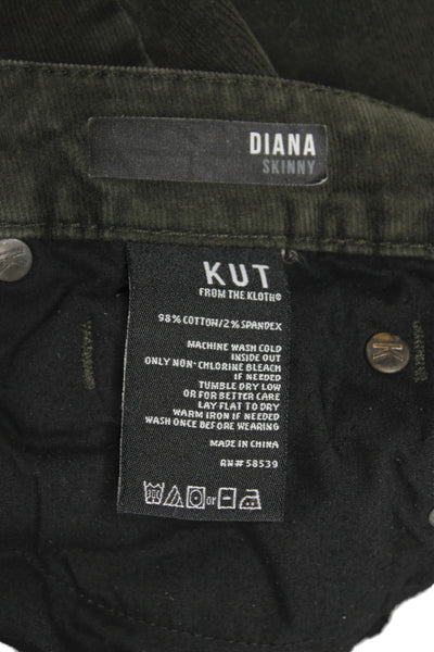 KUT from the Kloth Womens Green Ankle Pants Button Closure Size 8