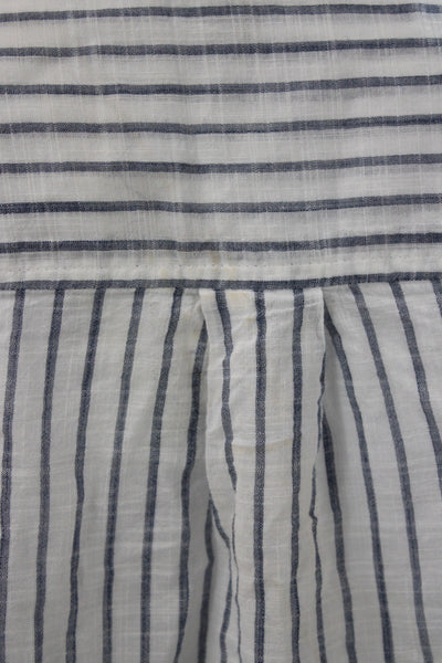 Michael Stars Women Basic Blue Striped Collared Button-Up 3/4 Sleeve Size XS