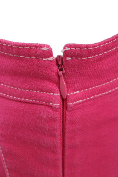 J Crew Womens Cropped Pink Cotton Pants Zip Size 0