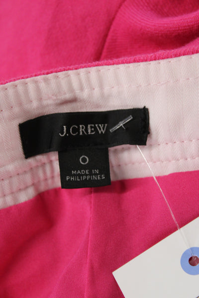 J Crew Womens Cropped Pink Cotton Pants Zip Size 0