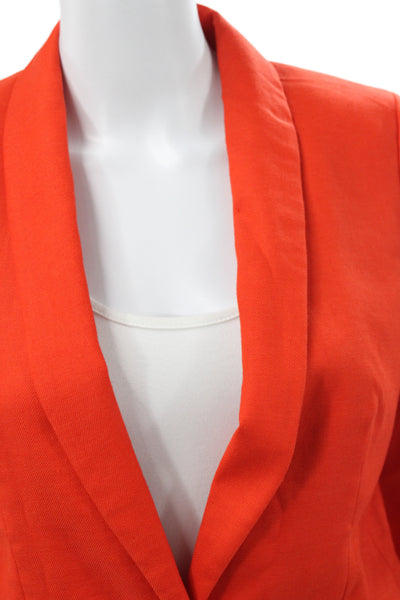J Crew Womens Collared Buttoned Long Sleeve Suit Set Orange Size 0