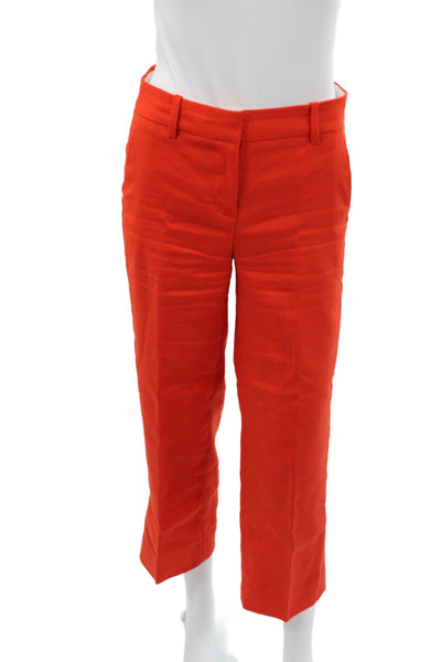 J Crew Womens Collared Buttoned Long Sleeve Suit Set Orange Size 0