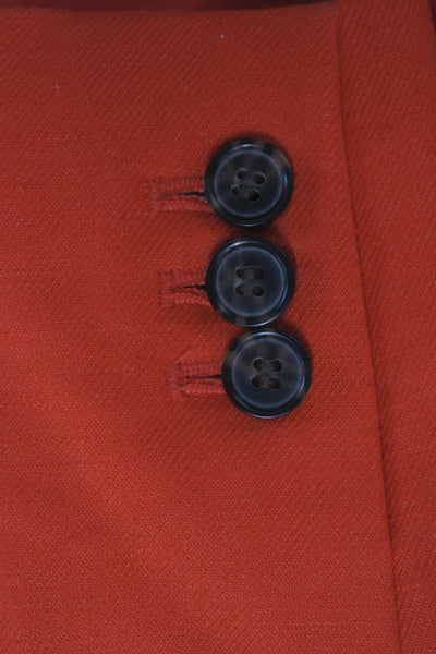 J Crew Womens Collared Buttoned Long Sleeve Suit Set Orange Size 0
