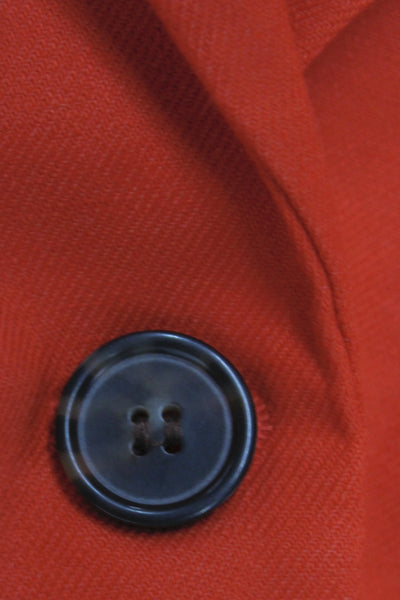 J Crew Womens Collared Buttoned Long Sleeve Suit Set Orange Size 0