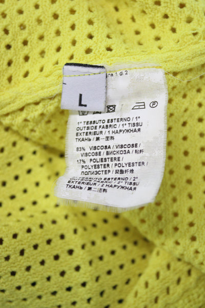 Pinko Women Cropped Yellow Tank Sleeveless Viscose Round Neck Summer Size L
