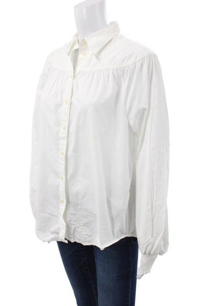 Lauren Ralph Lauren Women White Cotton Button-Up Long Sleeve Size S