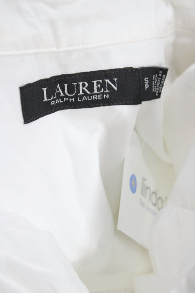 Lauren Ralph Lauren Women White Cotton Button-Up Long Sleeve Size S