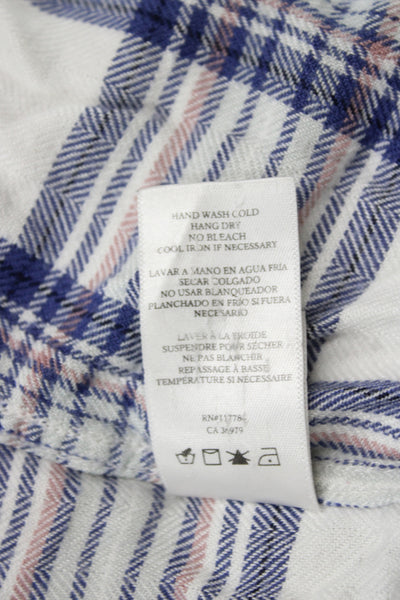 Rails Women Basic Plaid Collared Button-Up Rayon Long Sleeve Top Size M