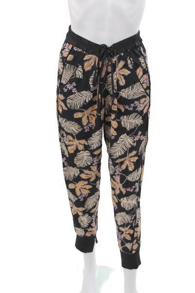 3.1 Phillip Lim Womens Silk Floral Tropical Jogger Pants Black Size 4