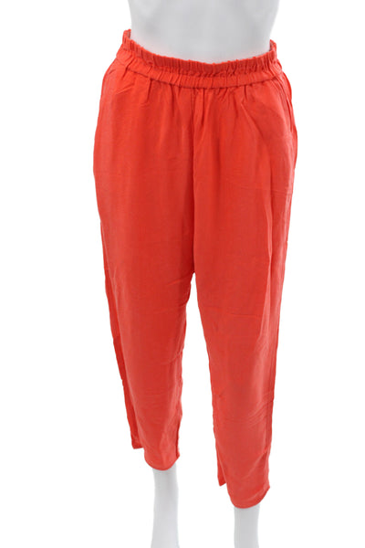Forte Forte Womens Ankle Pants Orange 100% Cupro Pull On Size 1