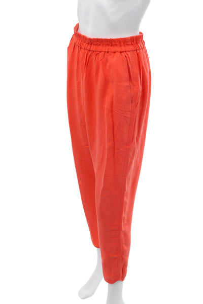 Forte Forte Womens Ankle Pants Orange 100% Cupro Pull On Size 1