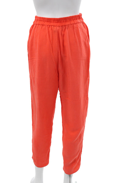 Forte Forte Womens Ankle Pants Orange 100% Cupro Pull On Size 1
