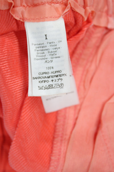 Forte Forte Womens Ankle Pants Orange 100% Cupro Pull On Size 1
