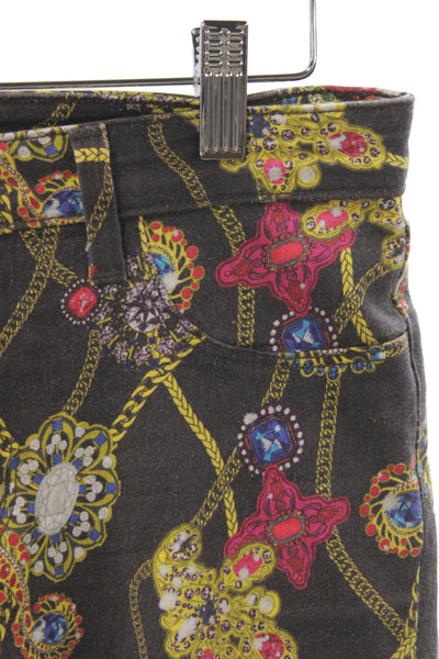 L Agence Womens High Rise Skinny Jeans Multicolor Geometric Cotton Size 26