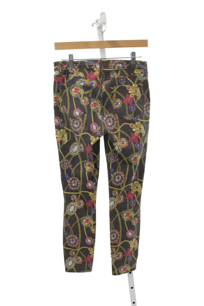 L Agence Womens High Rise Skinny Jeans Multicolor Geometric Cotton Size 26