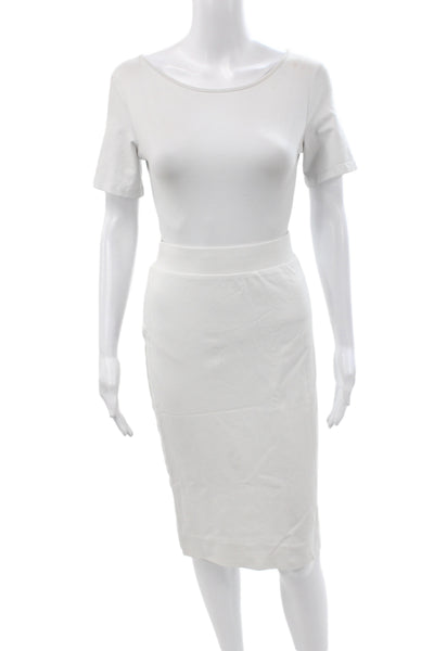 Wear & Flair Womens White Pencil Skirt Knee Length Viscose Size M