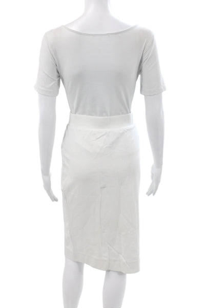 Wear & Flair Womens White Pencil Skirt Knee Length Viscose Size M