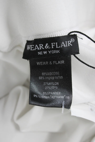 Wear & Flair Womens White Pencil Skirt Knee Length Viscose Size M