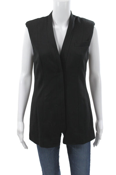 Worth New York Womens Black Sleeveless Vest Rayon Blend Business Fall Size 2