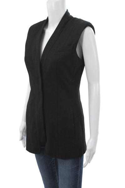 Worth New York Womens Black Sleeveless Vest Rayon Blend Business Fall Size 2