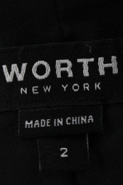 Worth New York Womens Black Sleeveless Vest Rayon Blend Business Fall Size 2