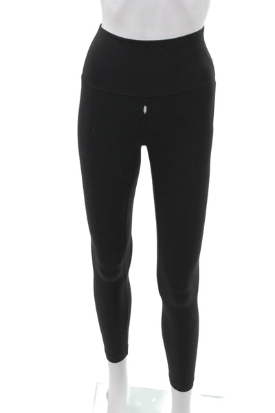Lululemon Women Ankle Leggings Black Nylon Athleisure Size 2