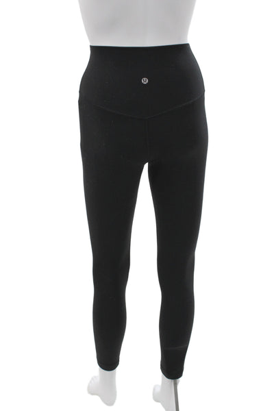 Lululemon Women Ankle Leggings Black Nylon Athleisure Size 2