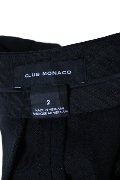Club Monaco Womens Black Dress Pants Button Closure Size 2